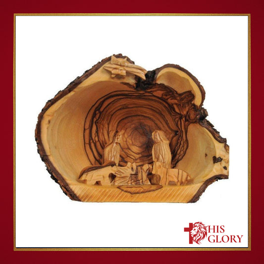 Olive Wood Hand-Carved Holy Family Nativity Scene Set