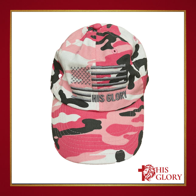 His Glory "Pink Camo Flag" Hat