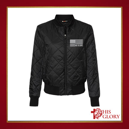 His Glory Women's Quilted Bomber Jacket