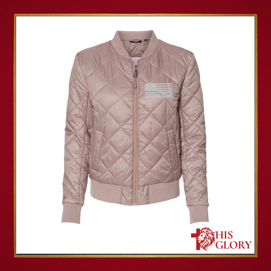 His Glory Women's Quilted Bomber Jacket