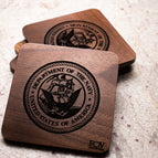 4 Navy Coasters