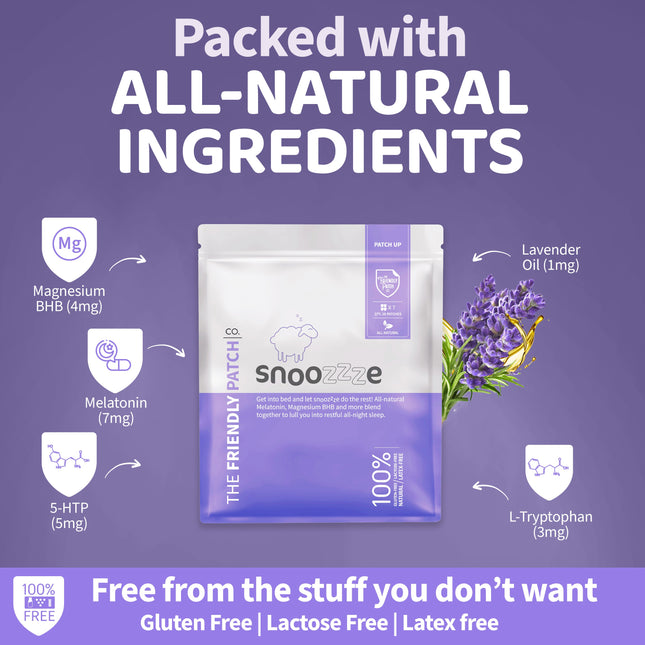 Snooze Sleep Patches: Melatonin, Ashwagandha & Magnesium - 28 Patches