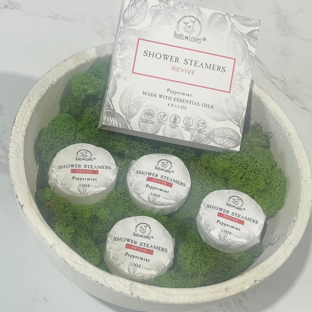 Shower Steamer & Bath Bomb - Revive / Peppermint