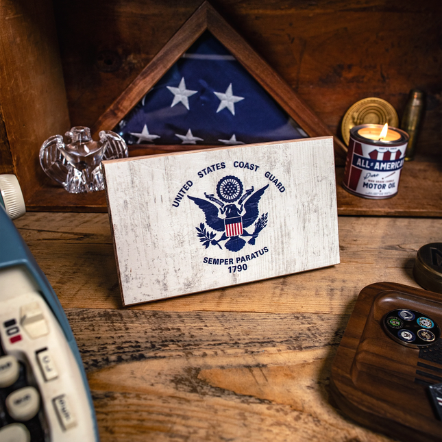 Collective - Coast Guard Wooden Desk Flag
