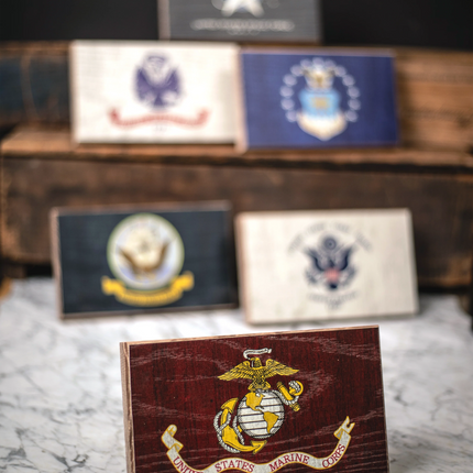 Collective - Marine Corps Wooden Desk Flag